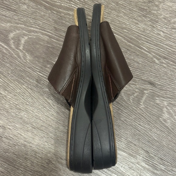 VTG 90s Cherokee Roberta Brown Leather Slide Sandals Wedge Mules 9 Boho Grunge - Picture 4 of 9